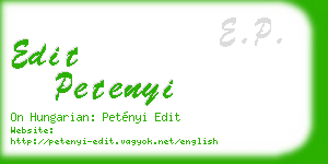 edit petenyi business card